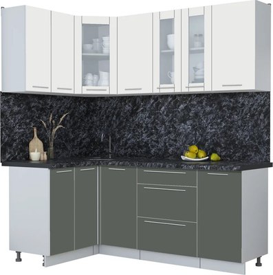 Кухонный гарнитур Интерлиния Мила Пластик 1.2х2.0 - фото