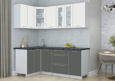 Кухонный гарнитур Интерлиния Мила Пластик 1.2х2.0
