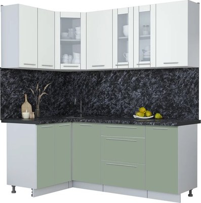 Кухонный гарнитур Интерлиния Мила Пластик 1.2x2.0 - фото