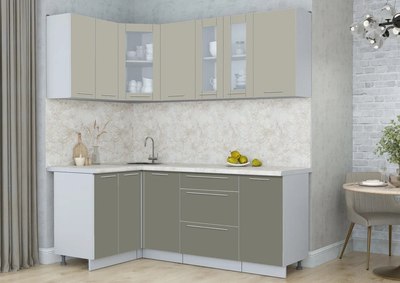 Кухонный гарнитур Интерлиния Мила Пластик 1.2x2.0