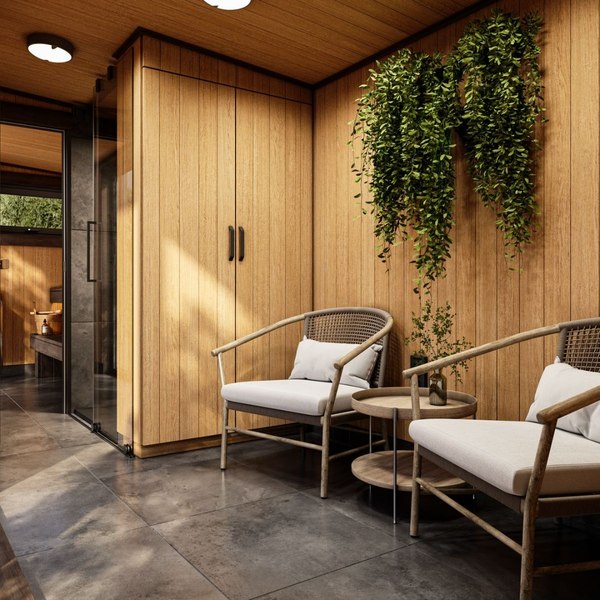 Готовая модульная баня Polarspa Модульная 6x2.2x2.5м