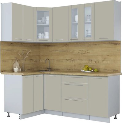 Кухонный гарнитур Интерлиния Мила Пластик 1.2x2.0 - фото