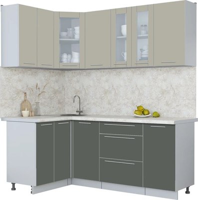 Кухонный гарнитур Интерлиния Мила Пластик 1.2x2.0 - фото
