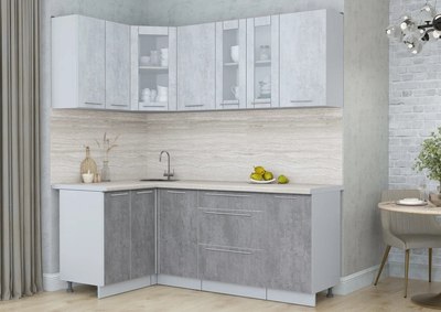 Кухонный гарнитур Интерлиния Мила Пластик 1.2x2.0