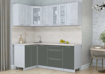 Кухонный гарнитур Интерлиния Мила Пластик 1.2x2.0