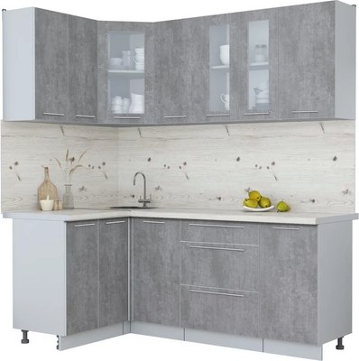 Кухонный гарнитур Интерлиния Мила Пластик 1.2x2.0 - фото