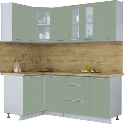 Кухонный гарнитур Интерлиния Мила Пластик 1.2x2.0 - фото