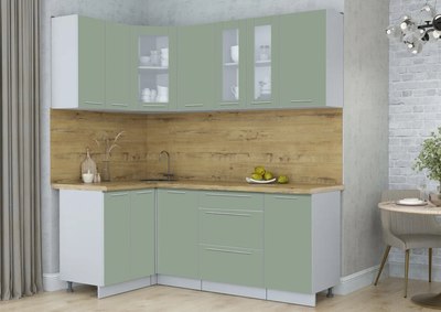 Кухонный гарнитур Интерлиния Мила Пластик 1.2x2.0