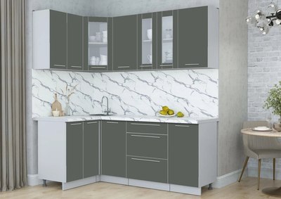 Кухонный гарнитур Интерлиния Мила Пластик 1.2x2.0