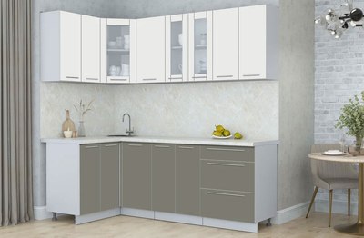 Кухонный гарнитур Интерлиния Мила Пластик 1.2x2.1