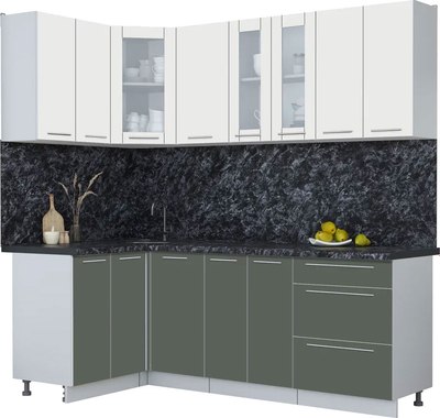 Кухонный гарнитур Интерлиния Мила Пластик 1.2x2.1 - фото