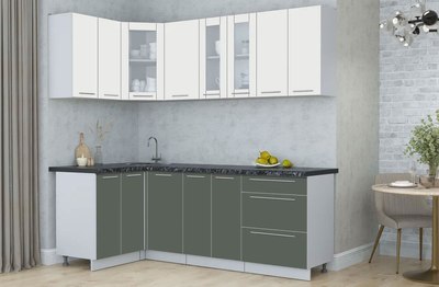 Кухонный гарнитур Интерлиния Мила Пластик 1.2x2.1