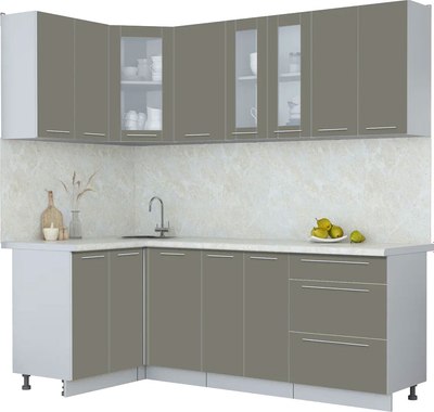 Кухонный гарнитур Интерлиния Мила Пластик 1.2x2.1 - фото