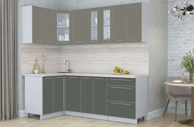 Кухонный гарнитур Интерлиния Мила Пластик 1.2x2.1