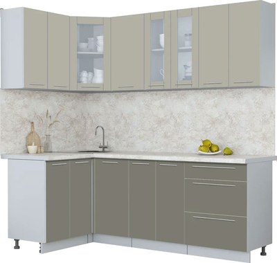 Кухонный гарнитур Интерлиния Мила Пластик 1.2x2.1 - фото