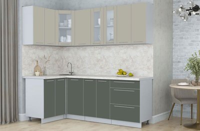 Кухонный гарнитур Интерлиния Мила Пластик 1.2x2.1