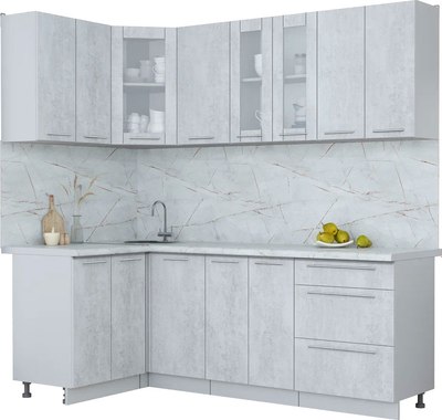 Кухонный гарнитур Интерлиния Мила Пластик 1.2x2.1 - фото