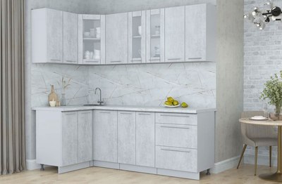 Кухонный гарнитур Интерлиния Мила Пластик 1.2x2.1