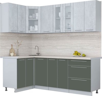 Кухонный гарнитур Интерлиния Мила Пластик 1.2x2.1 - фото