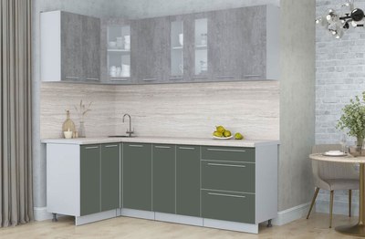 Кухонный гарнитур Интерлиния Мила Пластик 1.2x2.1