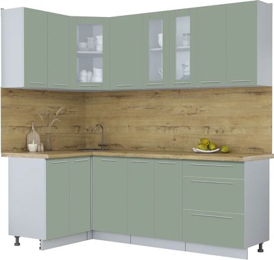 Кухонный гарнитур Интерлиния Мила Пластик 1.2x2.1 - фото