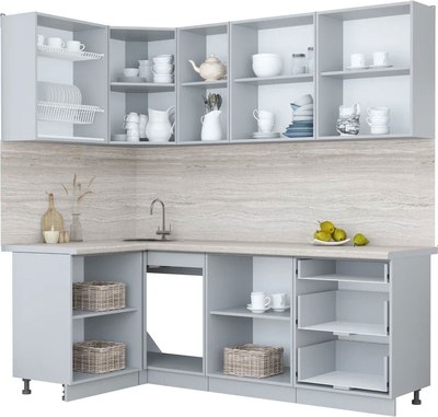 Кухонный гарнитур Интерлиния Мила Пластик 1.2x2.2