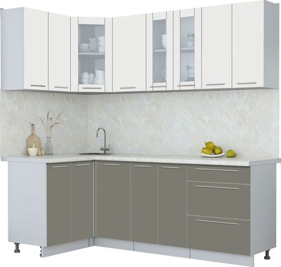 Кухонный гарнитур Интерлиния Мила Пластик 1.2x2.2 - фото
