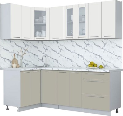 Кухонный гарнитур Интерлиния Мила Пластик 1.2x2.2 - фото