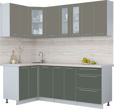 Кухонный гарнитур Интерлиния Мила Пластик 1.2x2.2 - фото