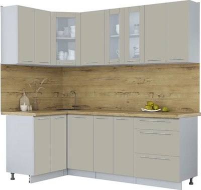 Кухонный гарнитур Интерлиния Мила Пластик 1.2x2.2 - фото