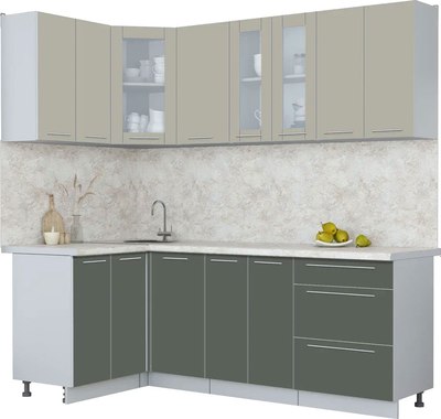 Кухонный гарнитур Интерлиния Мила Пластик 1.2x2.2 - фото
