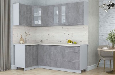 Кухонный гарнитур Интерлиния Мила Пластик 1.2x2.2