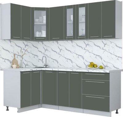 Кухонный гарнитур Интерлиния Мила Пластик 1.2x2.2 - фото