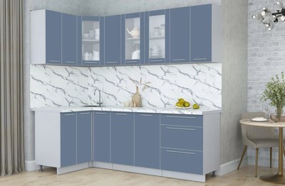 Кухонный гарнитур Интерлиния Мила Пластик 1.2x2.3