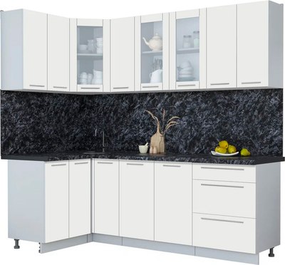 Кухонный гарнитур Интерлиния Мила Пластик 1.2x2.3 - фото