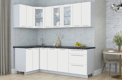 Кухонный гарнитур Интерлиния Мила Пластик 1.2x2.3