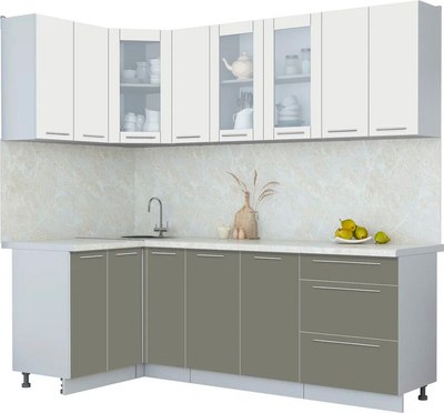 Кухонный гарнитур Интерлиния Мила Пластик 1.2x2.3 - фото