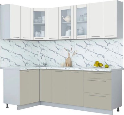 Кухонный гарнитур Интерлиния Мила Пластик 1.2x2.3 - фото