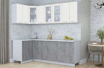 Кухонный гарнитур Интерлиния Мила Пластик 1.2x2.3