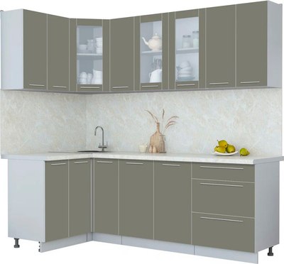 Кухонный гарнитур Интерлиния Мила Пластик 1.2x2.3 - фото