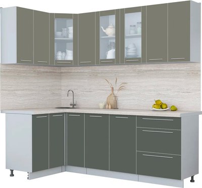 Кухонный гарнитур Интерлиния Мила Пластик 1.2x2.3 - фото