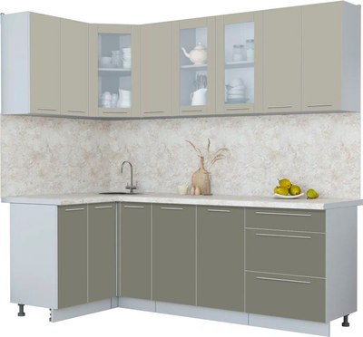 Кухонный гарнитур Интерлиния Мила Пластик 1.2x2.3 - фото
