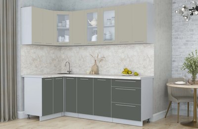 Кухонный гарнитур Интерлиния Мила Пластик 1.2x2.3