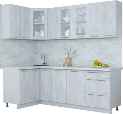 Кухонный гарнитур Интерлиния Мила Пластик 1.2x2.3 - фото