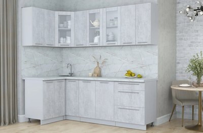 Кухонный гарнитур Интерлиния Мила Пластик 1.2x2.3