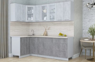 Кухонный гарнитур Интерлиния Мила Пластик 1.2x2.3