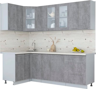 Кухонный гарнитур Интерлиния Мила Пластик 1.2x2.3 - фото
