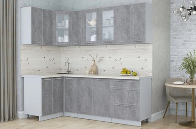 Кухонный гарнитур Интерлиния Мила Пластик 1.2x2.3