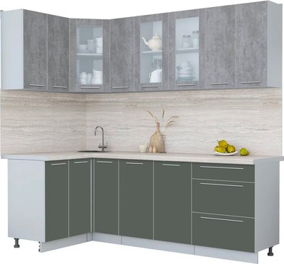 Кухонный гарнитур Интерлиния Мила Пластик 1.2x2.3 - фото