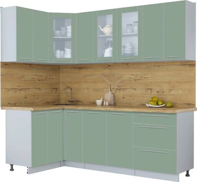 Кухонный гарнитур Интерлиния Мила Пластик 1.2x2.3 - фото